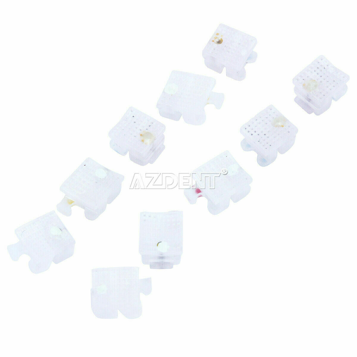 2 X Dental Ortho Clear Ceramic Self Ligating Bracket Roth 022 Hook 345 &Tool