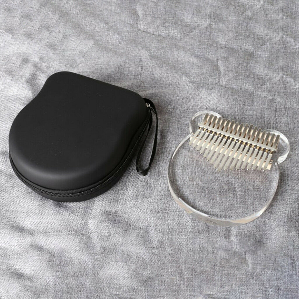 17 Key Transparent Kalimba Thumb Piano Instrument + Case and Tune Hammer