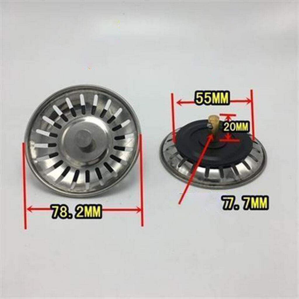 4Pack Stainless Steel Anti-Clogging Sink Disposal Stopper Perforated Basket