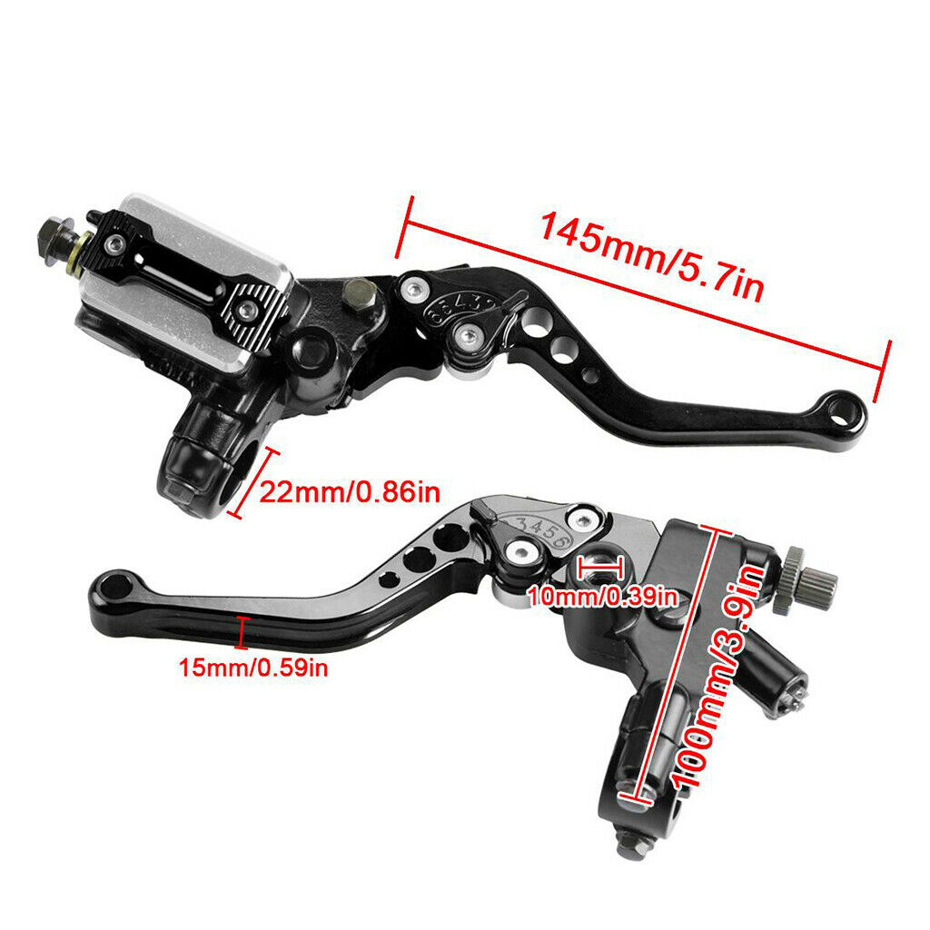 1 Pair 7/8'' Universal Motorcycle Hydraulic Brake Lever Master Cylinder Lever