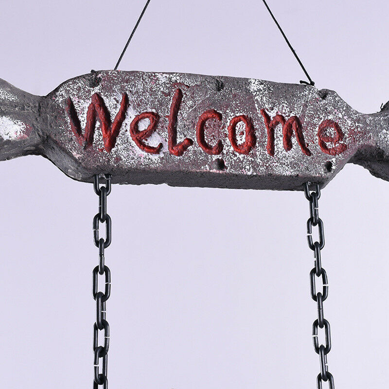 Halloween Ghost Bride and Groom Welcome Doorplate Pendant Hanging Horror Decor