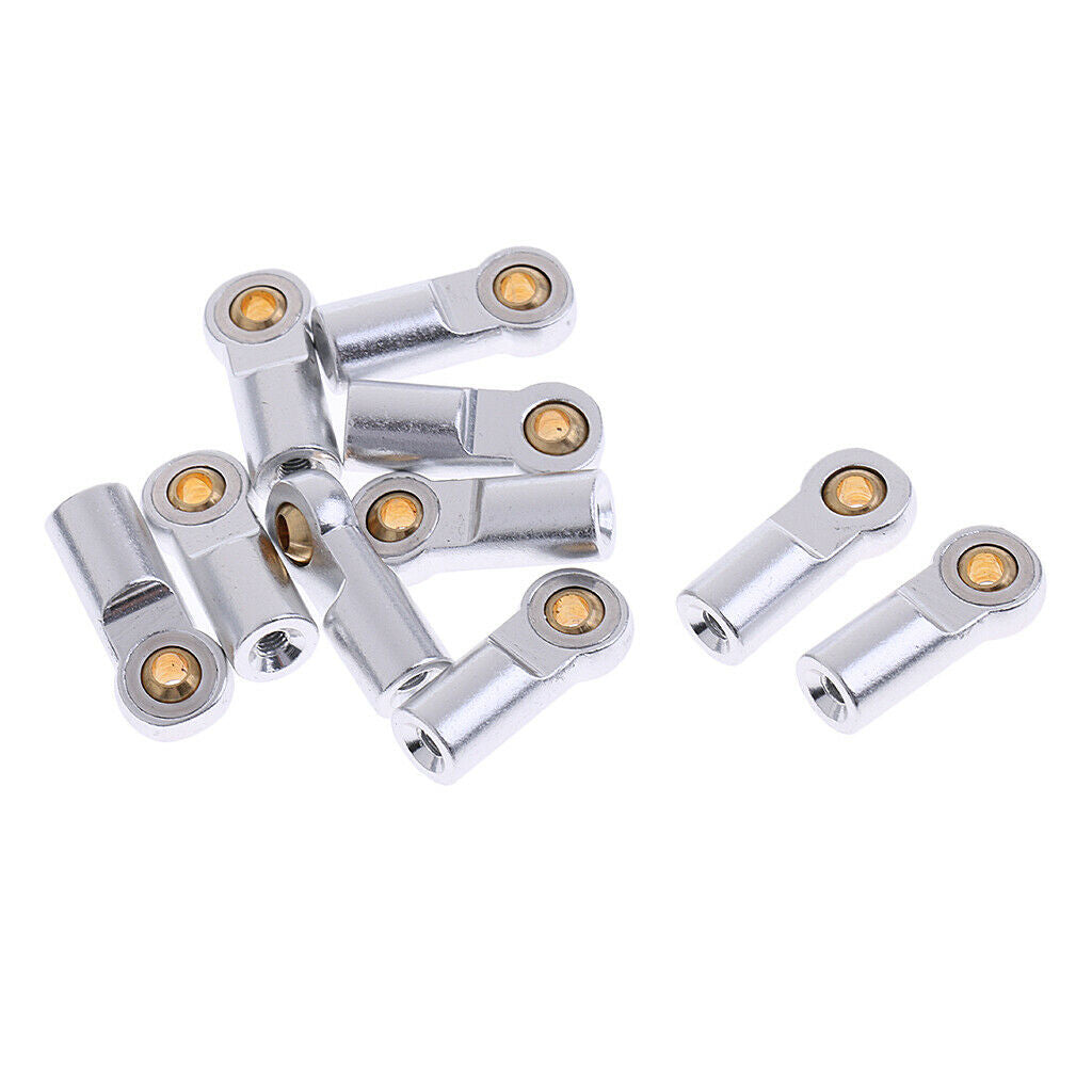 10 Pieces 1/10 M3 Metal Ball Head Ball Joint Accessories for SCX10 RC Car White
