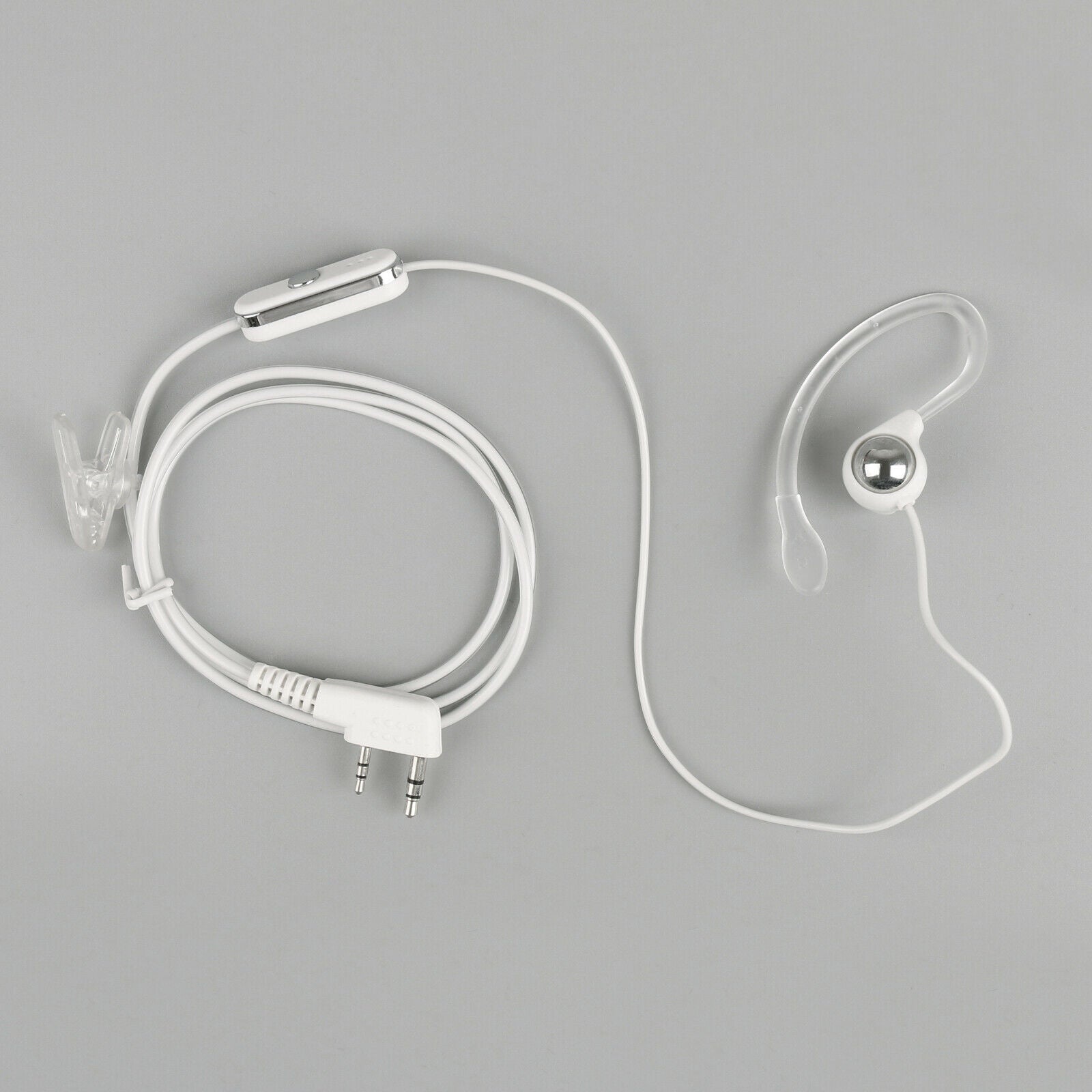 5Pc 2 Pin Earhook Earpiece Headset PTT Mic For Kenwood HYT BaoFeng Radio Whi USA
