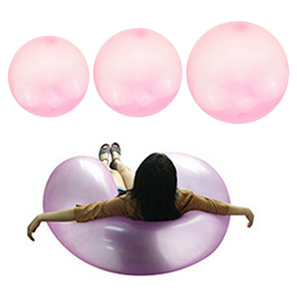 3x Bubble Ball Soft Inflatable Balloon Families Balls Beach Game Toys Pink