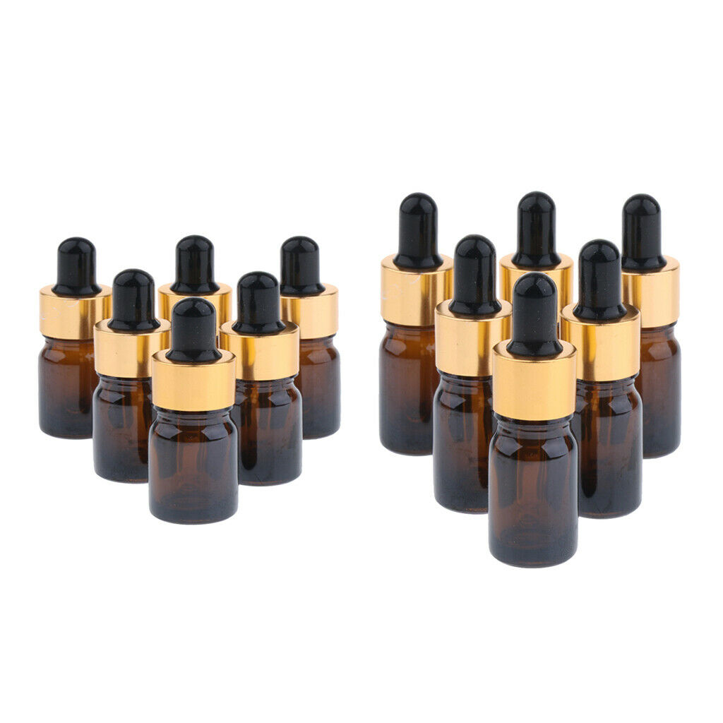 12X Empty Dropper Bottles Refillable Essential Oil Cosmetics Jar Cannings