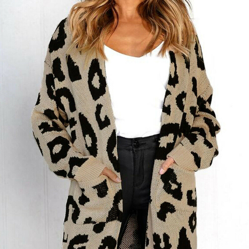 Winter Women Knitted Sweater Long Sleeve Cardigan Knitwear Jumper Jacket Coat
