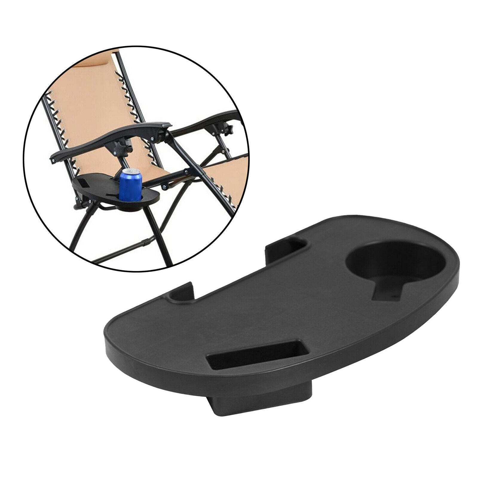 1pc Universal Anti Gravity Chair Cup Holder Sun Lounger Clip On Chair Tray