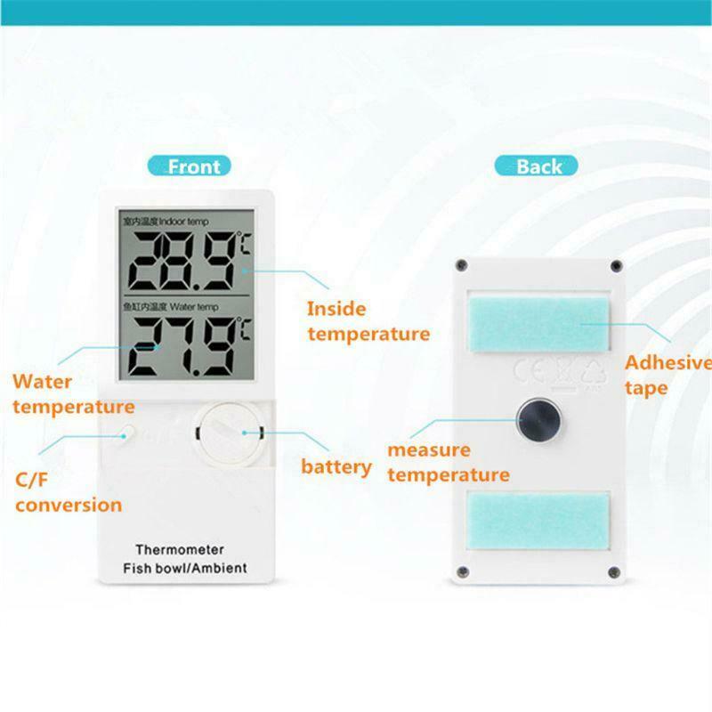 Mini Aquarium Thermometer LCD Digital Display Fish Tank Water Temperature Meter