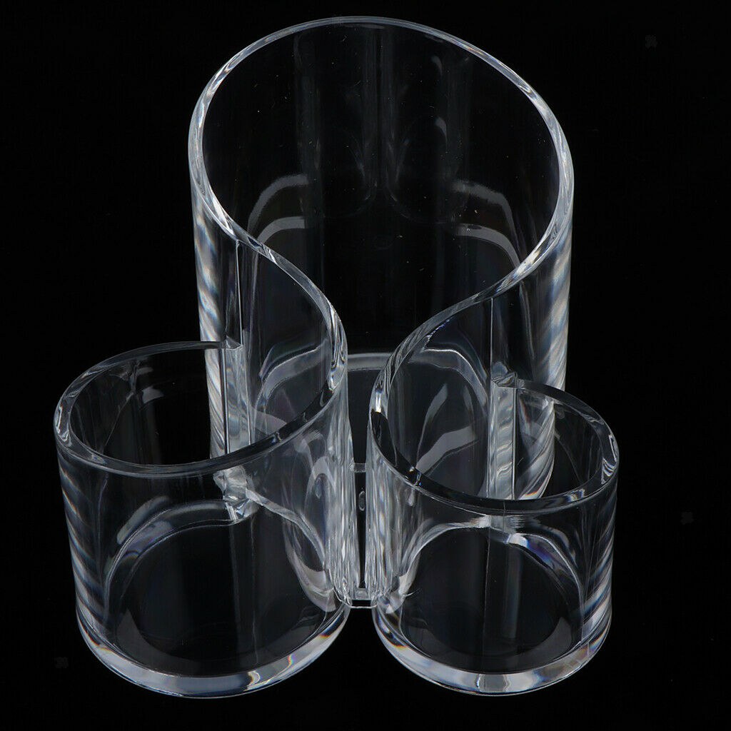 Women Makeup Brush Holder Organizer - Clear Acrylic Cosmetic Storage Cup for