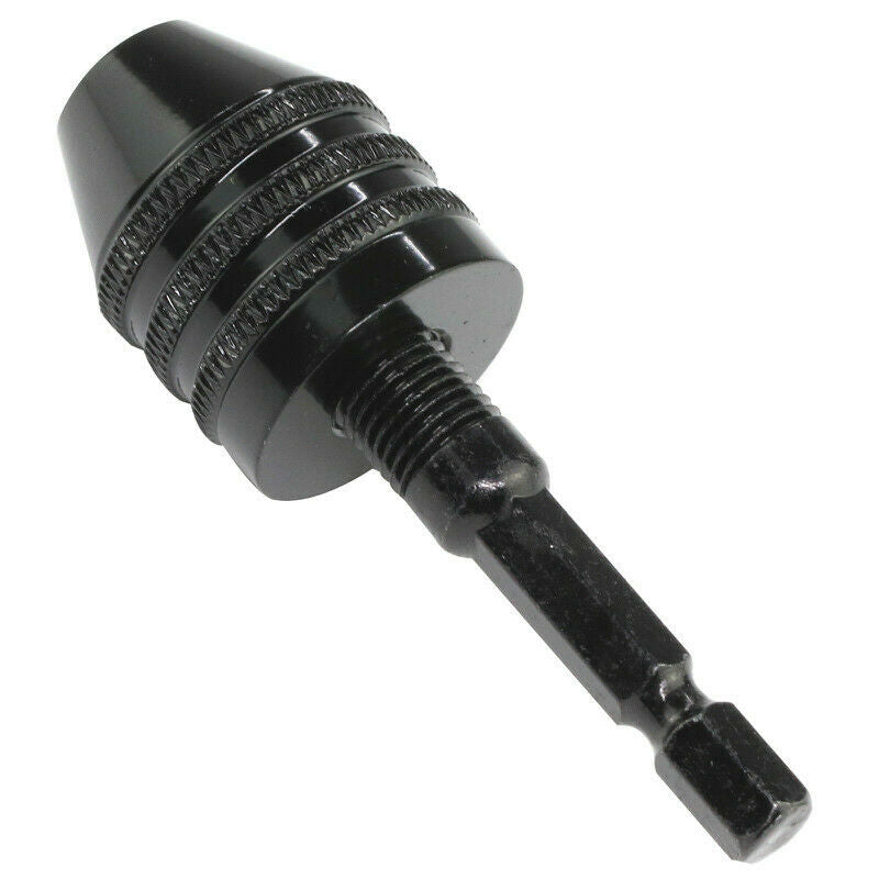 1/4" Keyless Chuck Conversion Hex Shank Adapter Drill Bit Quick Change Driver