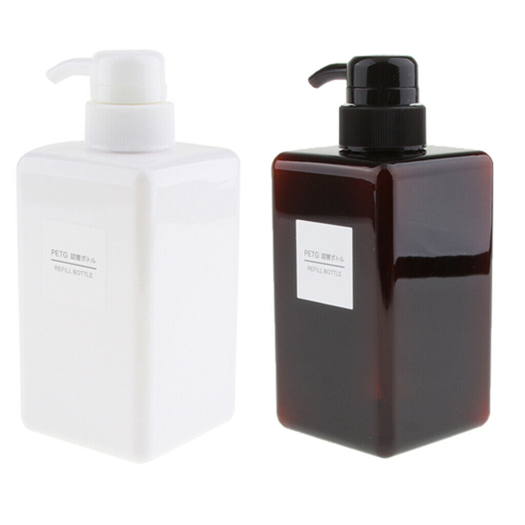 2pcs 450ml Foaming Soap Dispenser Cosmetic Containers Bottles Brown/White
