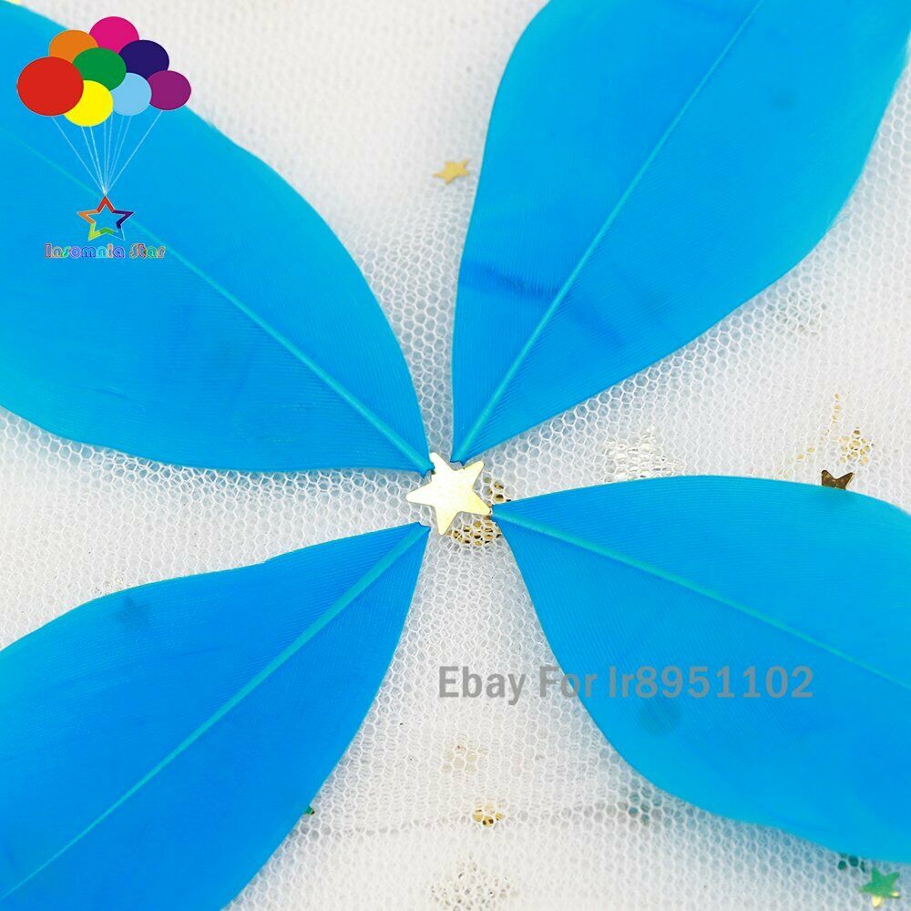 5-7cm Natural Swan Feathers 100pcs Soft Goose Plumes Warm Lake Blue Dyed