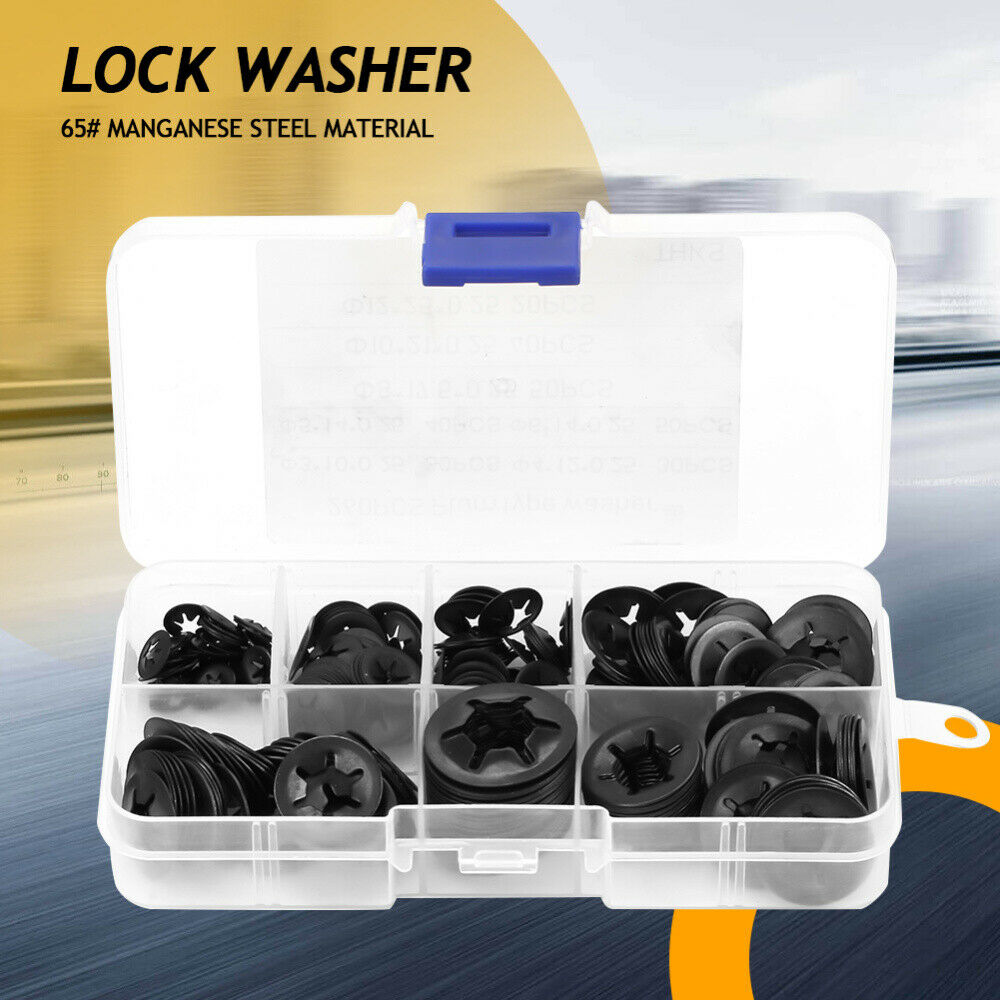 260X Push Nut Speed Lock Washer Clip Clips Assortment Kit M3 M4 M5 M6 M8 M10 M12