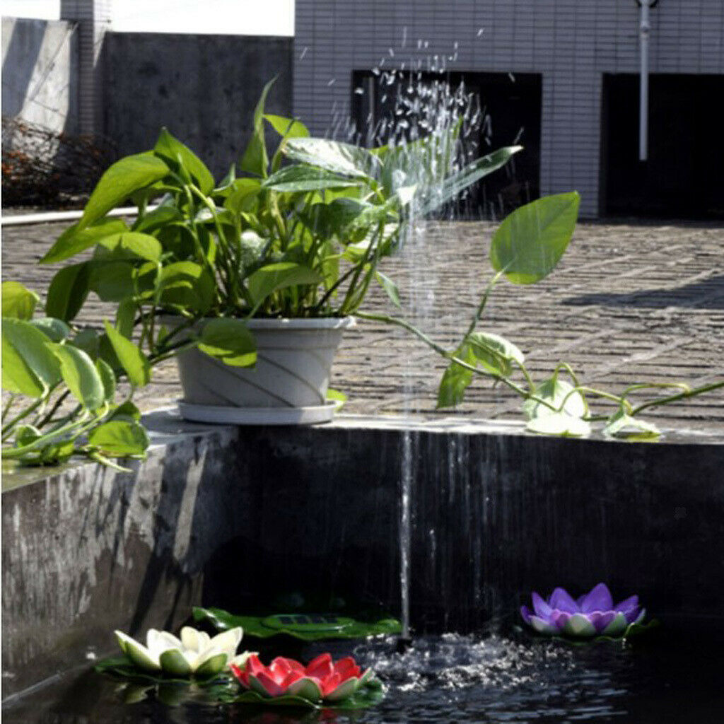Solar Powered Water Pump Panel Funtain Garden Patio Garden Pond Decor Round