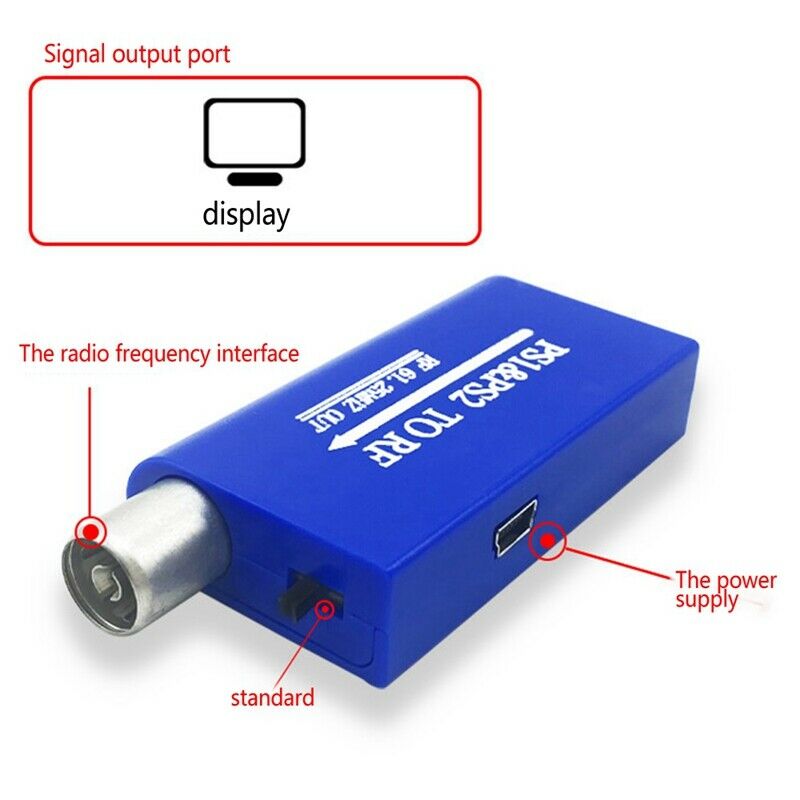 Signal Converter, Ps1/Ps2 to Rf Cable Old Tv Signal Rf Converter Is Suitable fM8