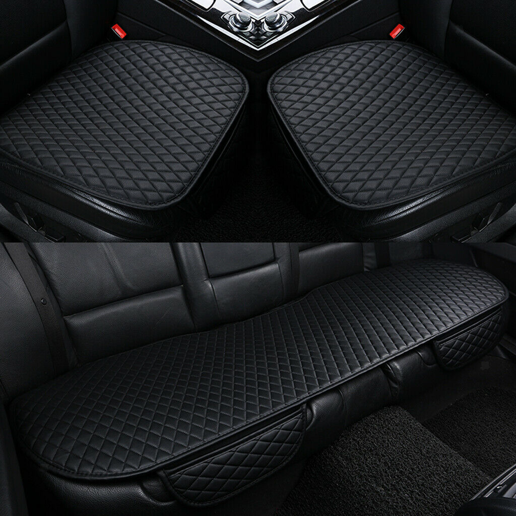 Car Auto Rear Seat Covers Breathable PU Leather Anti-Slip Car Seat Black