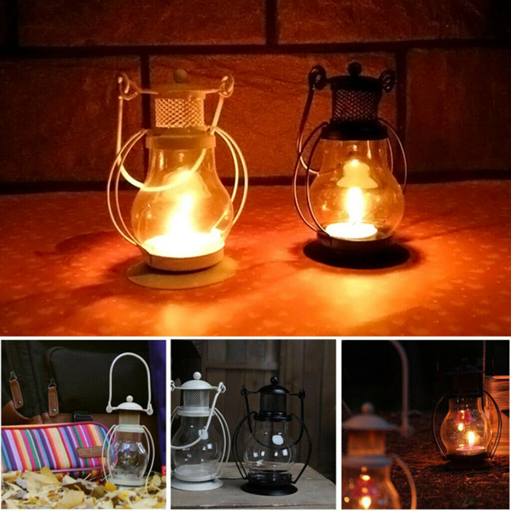 Camping Tent Lantern Portable Working Lamp Iron for Multi Purpose Use Black