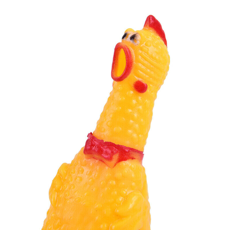 Dog Gadgets Novelty Yellow Rubber Chicken Pet Toys Novelty Screaming Chic.l8