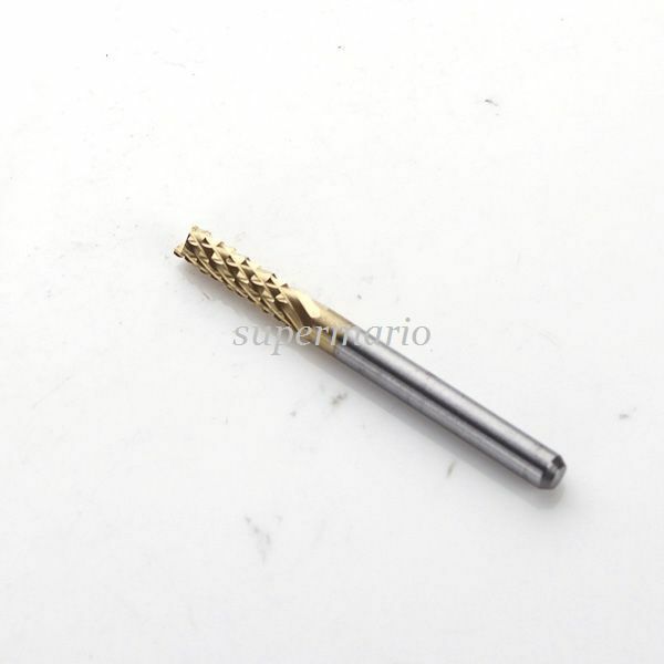 10 Titanium Coated 1/8" 3.175mm Carbide Engraving Bit CNC PCB Rotary Burr CEL 12