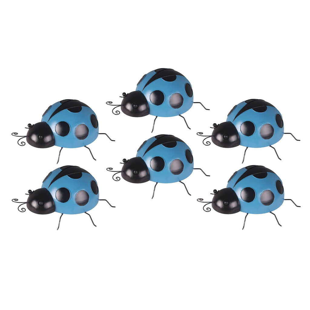 6Pcs Cute Iron Ladybird Hand Painted Wall Hanging Ladybug Kindergarten Decor