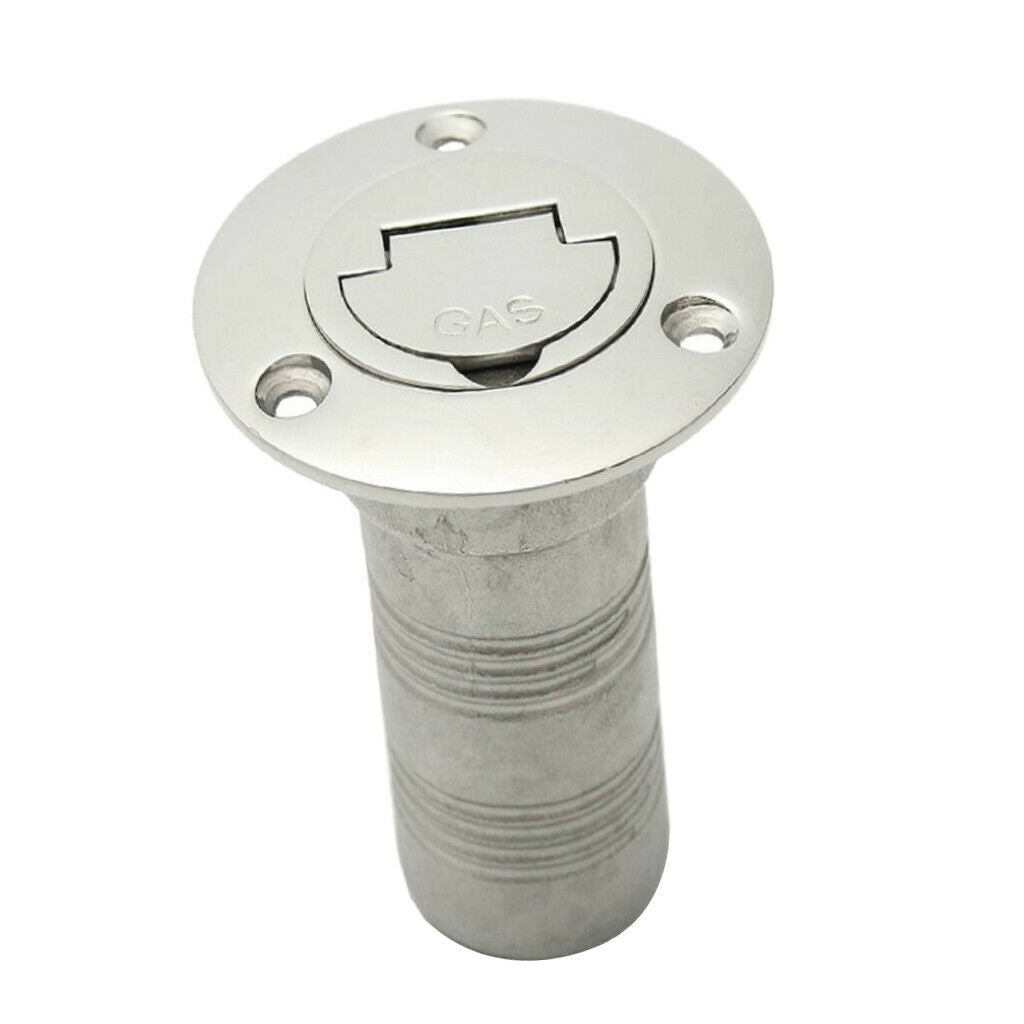 Marine Boat Gas Oil Fuel Deck Filler Keyless Lift Cap Stainless Steel - 38mm