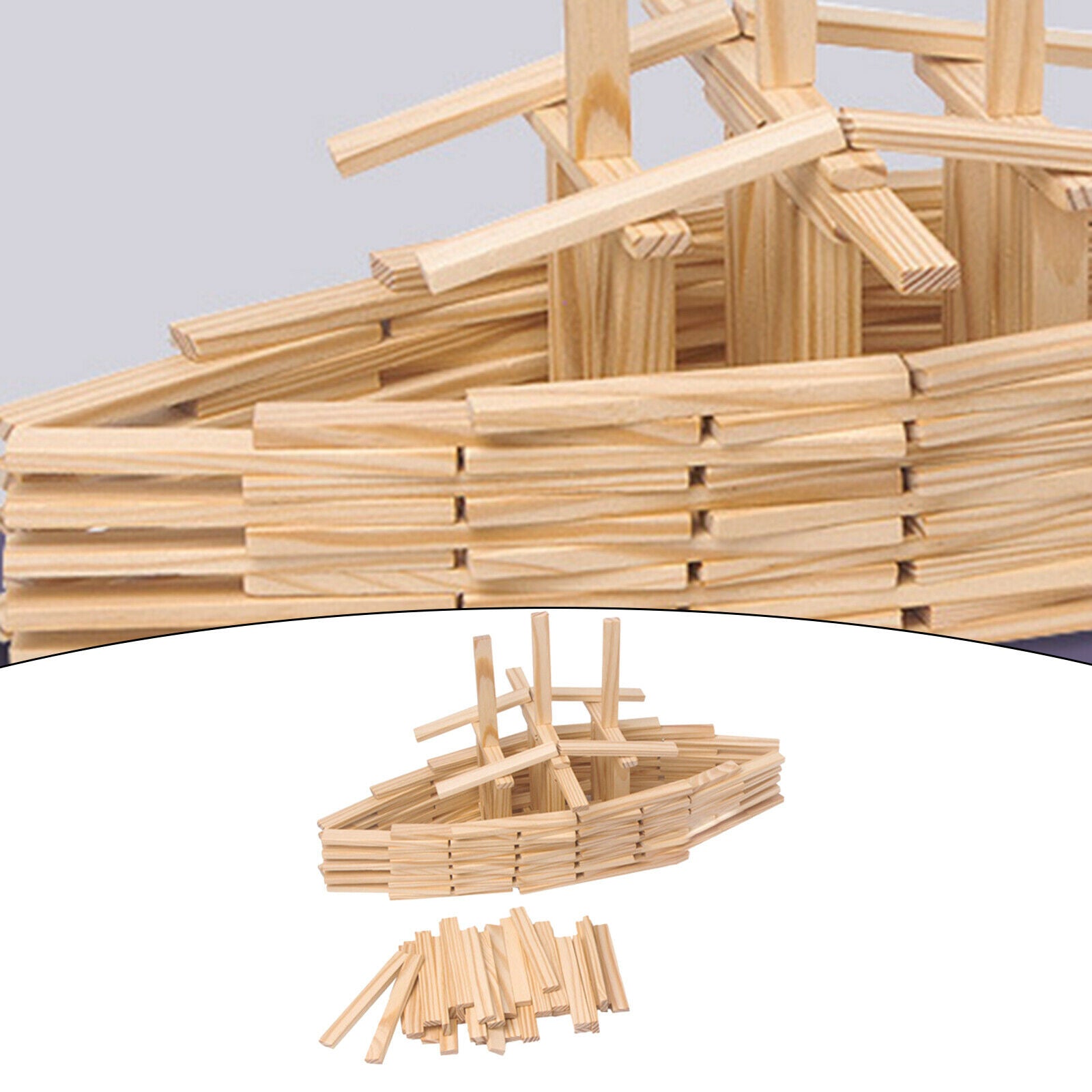 Wooden Building Blocks Set for Kids Stacker Stacking Game Construction Toys