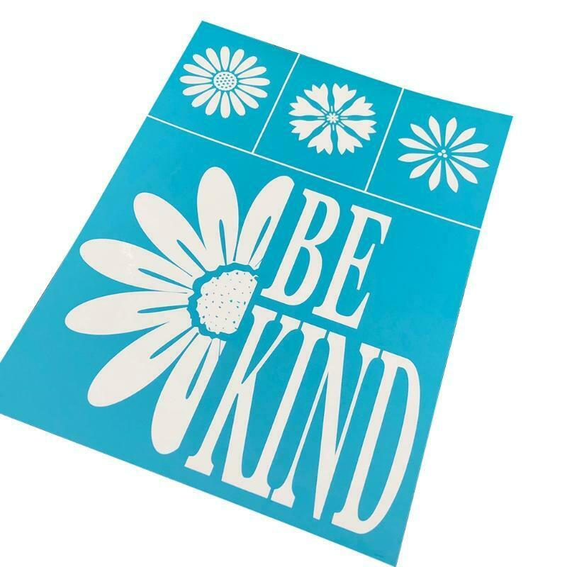 Be Kind Self-Adhesive Silk Screen Printing Stencil for Painting on Wood Decor