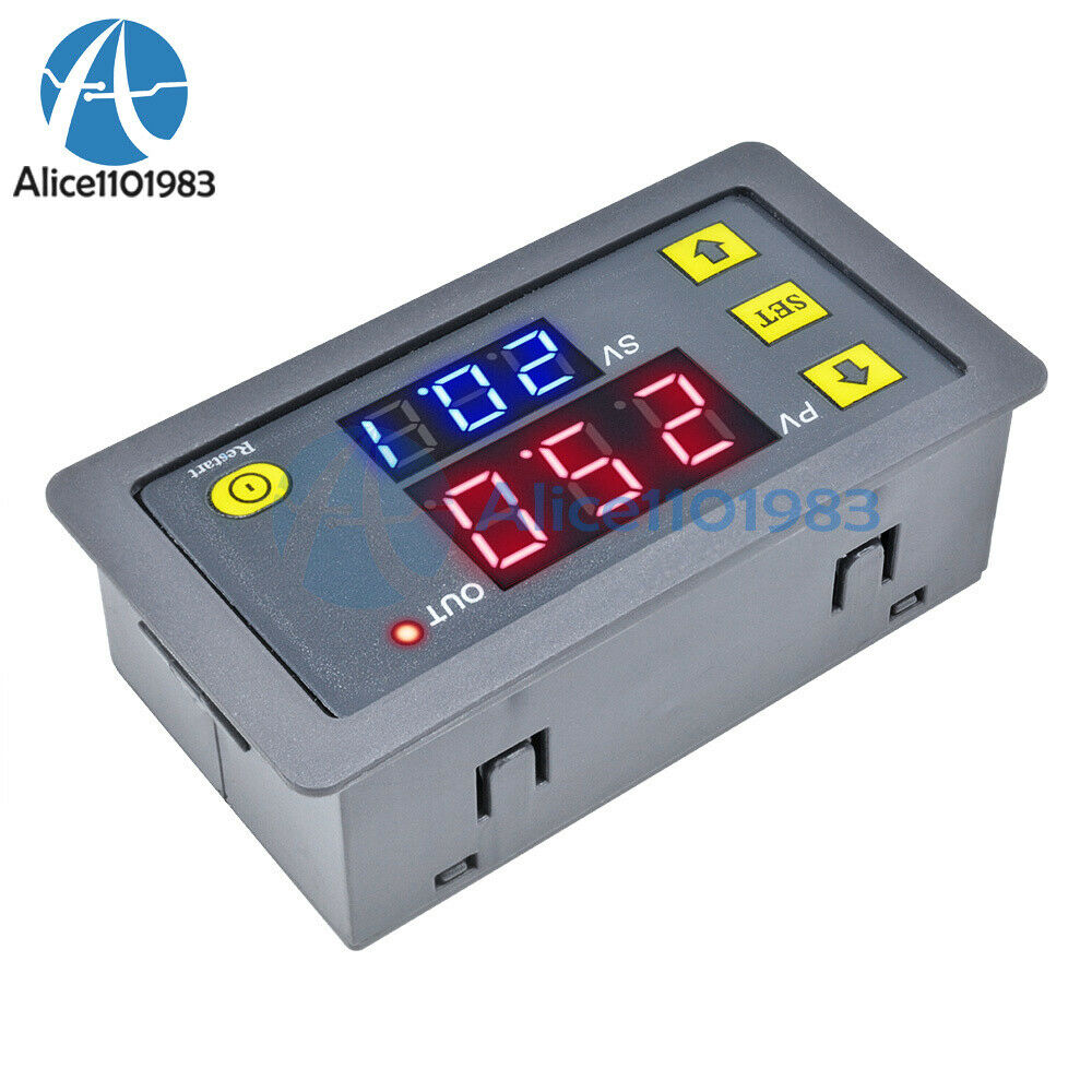 12V Thermostat Cycle Timer Delay Dual Display Relay Module 0-999 hours