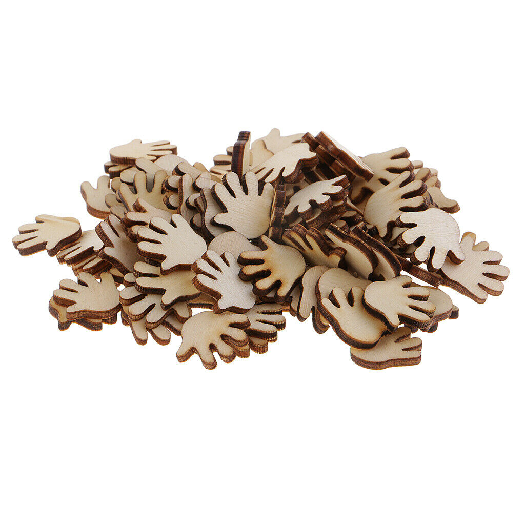 100 pieces hand shapes wooden disks paintable wood disks decoration wood