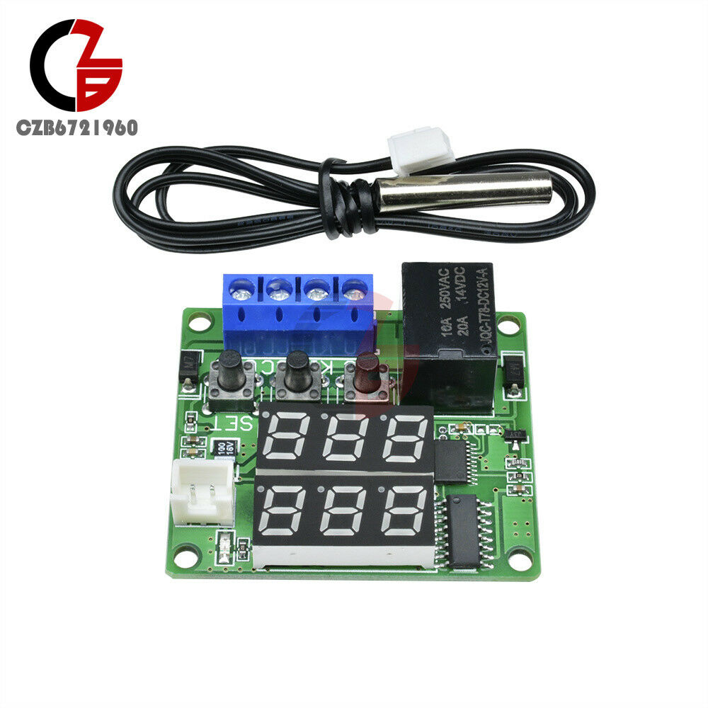 Temperature Controller Thermometer 12V -50~110℃ Dual Relay Alarm Air Regulator