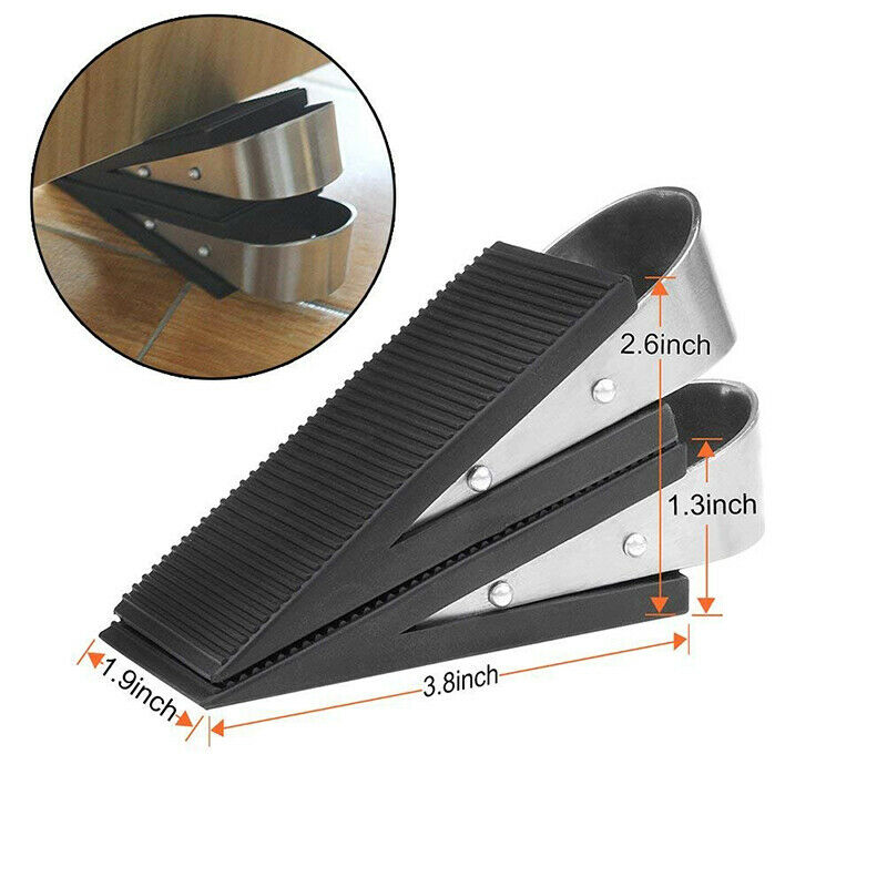 Door Wedge Rubber Heavy Duty Stop Large Strong Stopper Jam Jammer Non Slip HN US