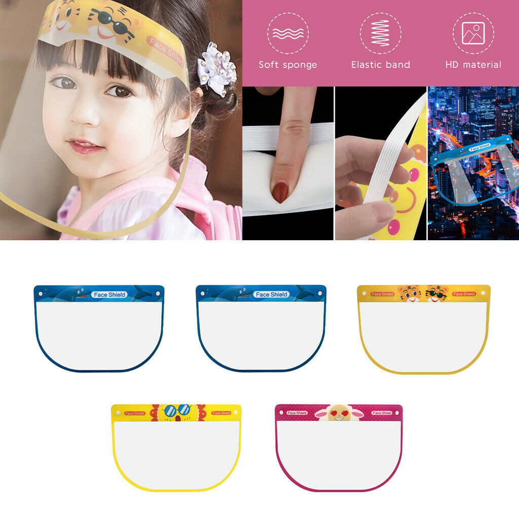 5Pcs Kids Clear Safety Full Face Shield Cover All-Round Visor   Protector