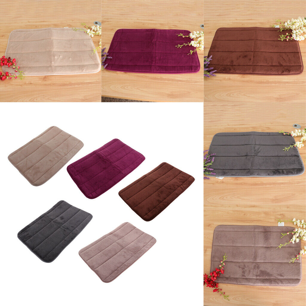 Memory Foam Bath Mat Non Slip Absorbent Bath Rug Carpet Dark coffee 40X60cm