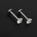 2x Crystal Rhinestone Nose Ring Bone Stud  Steel Body Pierce Jewelry