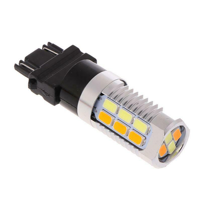 1PC 3157 50W 5630 Dual Color Switchback Yellow White LED Turn Signal Light Bulbs