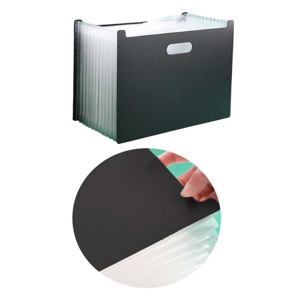 A4 File Organizer Expanding File Folder File Organizer Box - Black 1