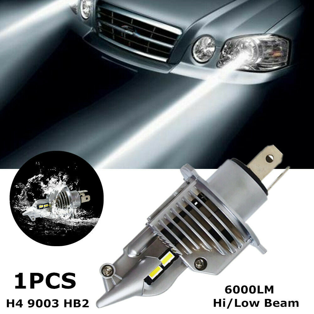 1x Motorcycle Car H4 9003 HB2 LED Headlight Bulb 6000LM Hi/Low Beam Built-in fan
