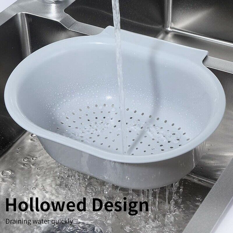 2 PCS Sink Basket for Washing Vegetable and Fruit, Kitchen Drain Shelf StoraB8J6