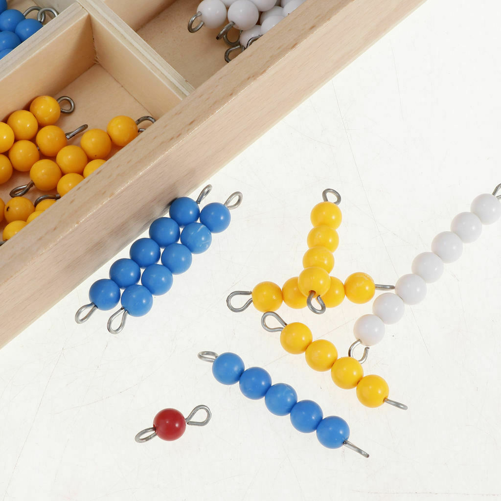 Wood Montessori Educational Math Strip Board with Bead Bars Festival Gift