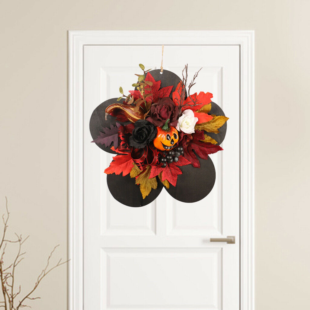 Pumpkin Front Door Sign Plants Doorplate Hanging Fall Halloween Home Decor
