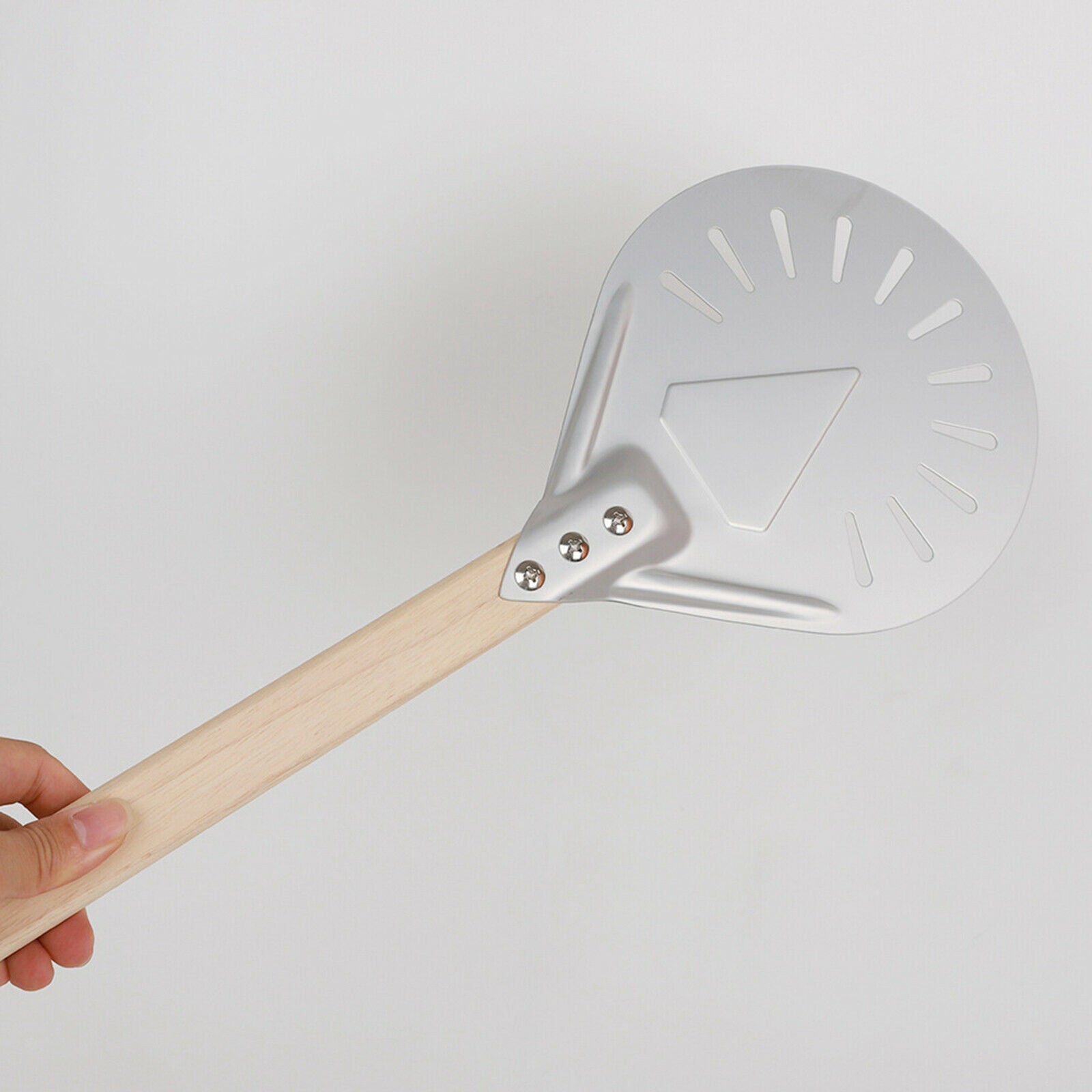 2X Aluminum Pizza Turning Peel with Wood Handle Homemade Oven Accs 7inch 60cm