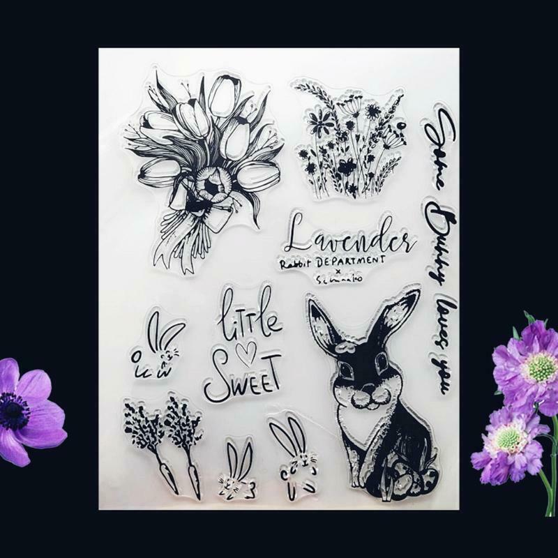 Bunny Flower Silicone Clear Seal Stamp DIY Scrapbooking Embossing Photo Album