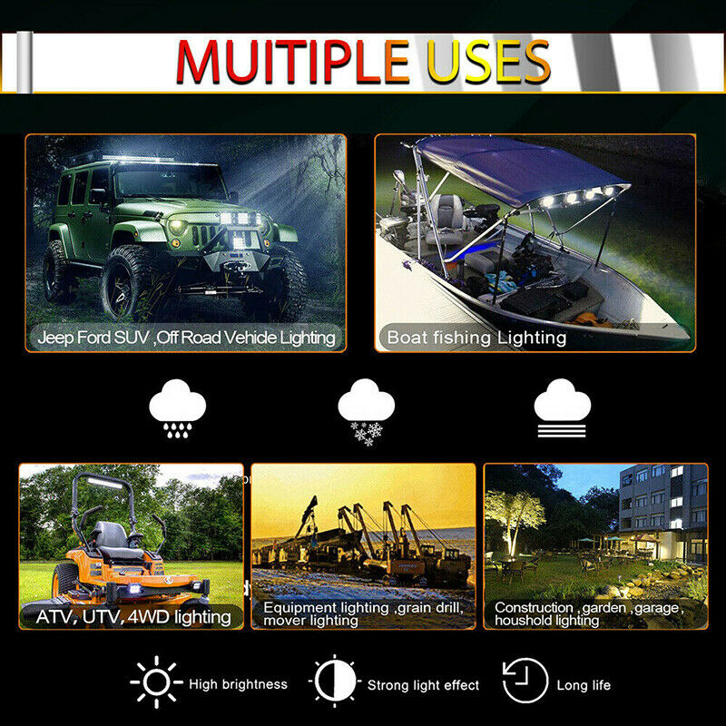 Ultra-thin 520W 10inch Led Light Bar Flood Spot Combo Offroad SUV 10"L XGM Rf