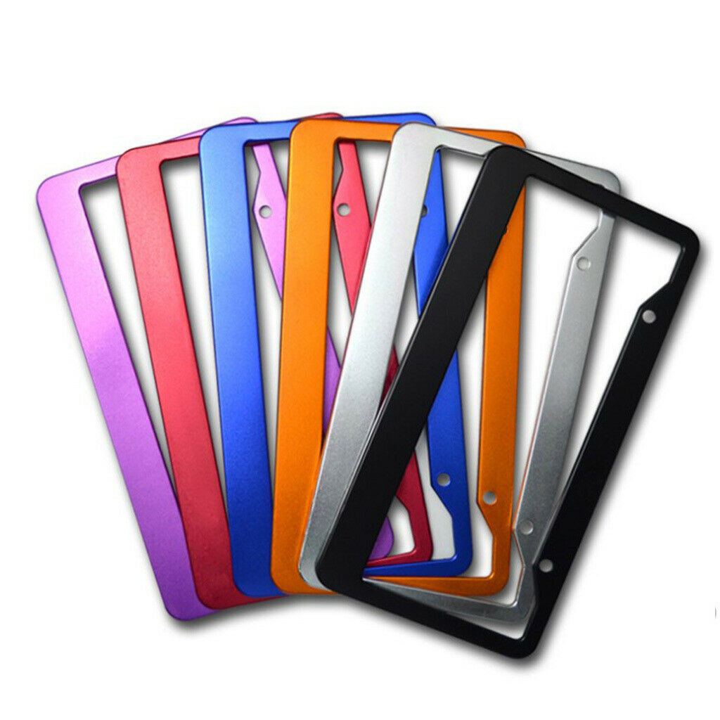 Metal Aluminium Anodized Car License Plate Frame Blank Black Waterproof