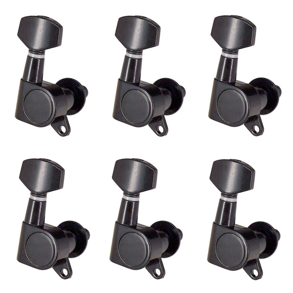 6x Acoustic Electric Guitar String Tuning Pegs Machine Heads Tuners 6R Black