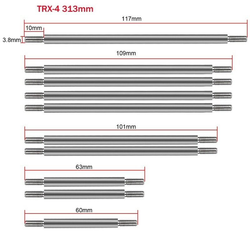313Mm Wheelbase Stainless Steel Links Linkage Unassembled Kit for 1/10 RC ClerA8