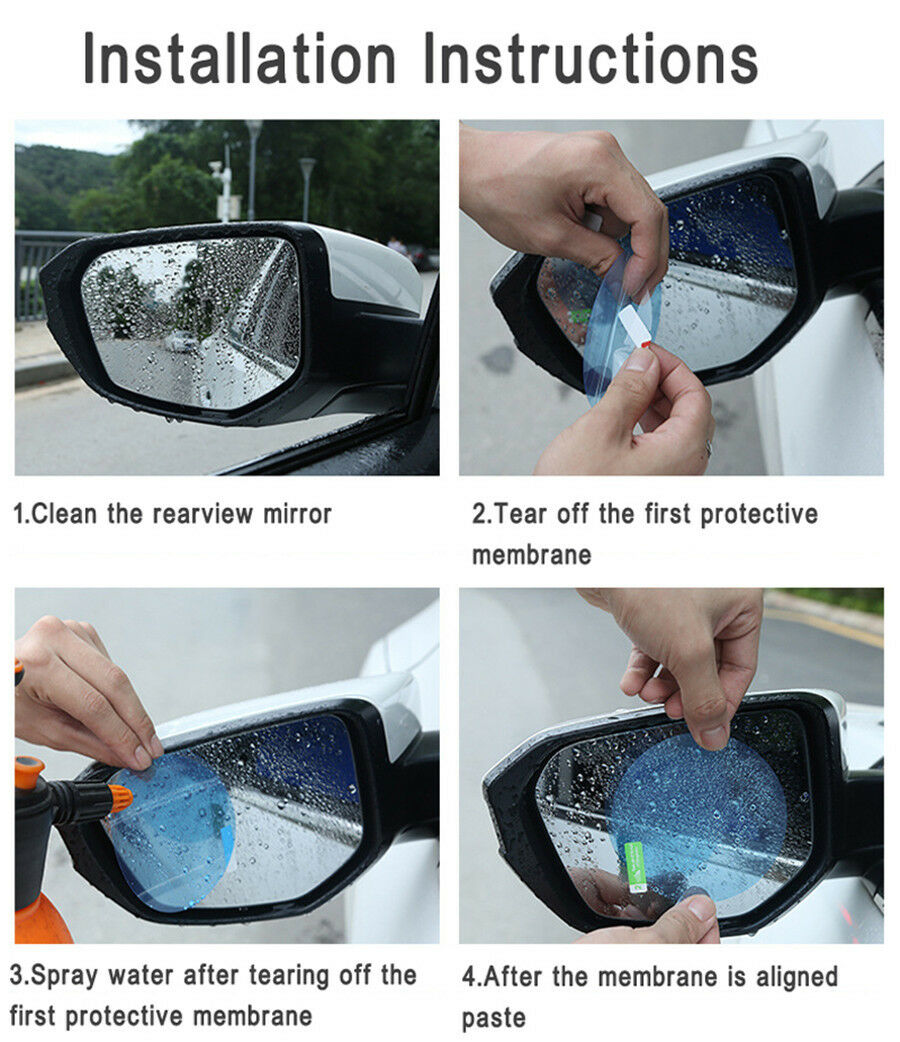 10pc Car Anti Water Mist Film Anti Fog Rainproof Rearview Mirror Protective Film
