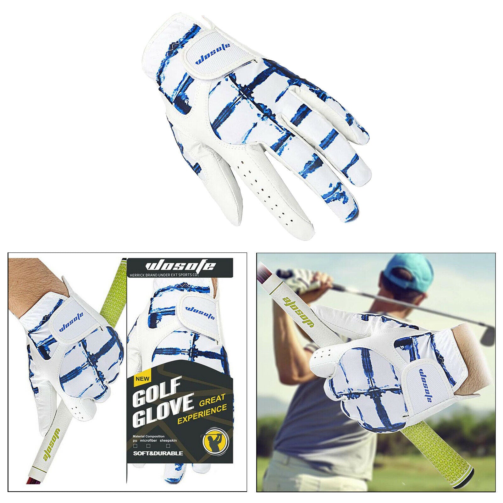 Golf Gloves Left Hand Premium Leather Breathable Professional, S-XL XL
