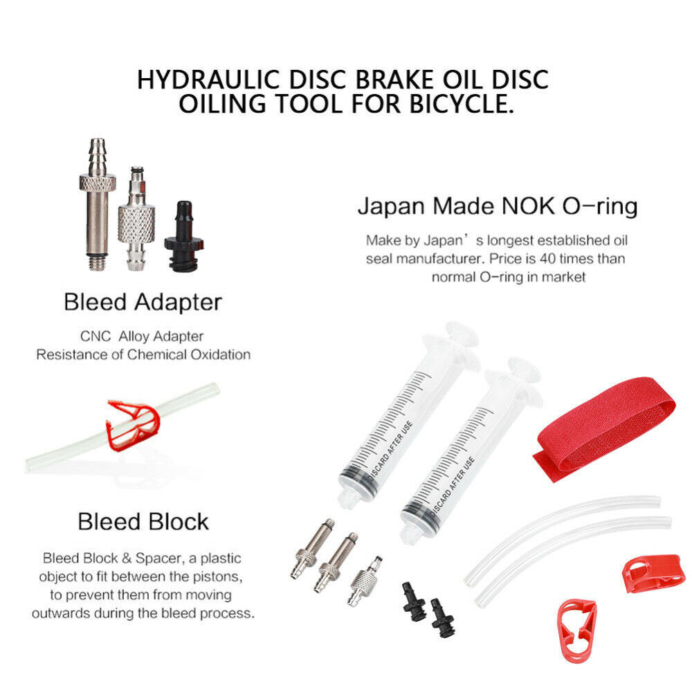 Hydraulic Disc Needle Syringe Brake Bleed Kit Bike Bicycle Parts Repair Tool Set