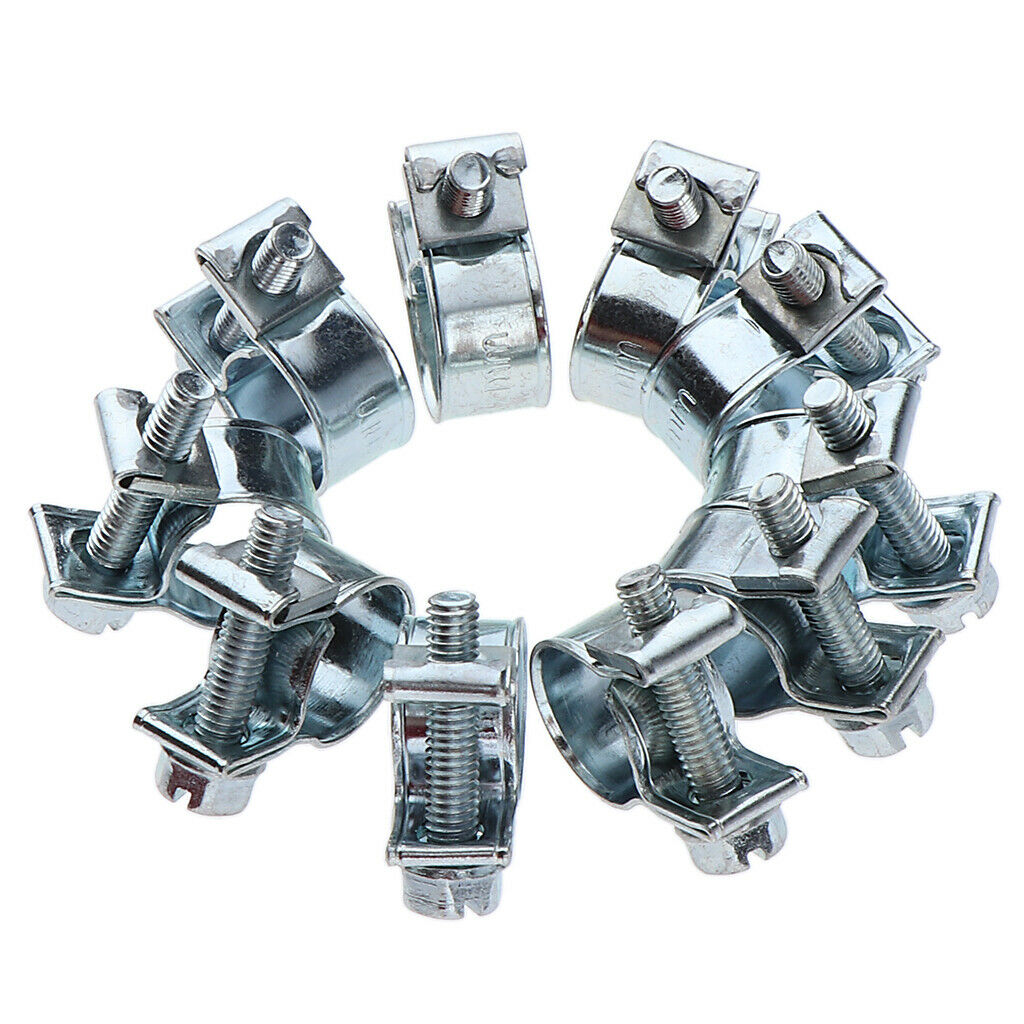 20Pcs Mini Drive Hose Clips Fuel Water Line Worm Clip Ã˜ 8-10mm & 10-12mm